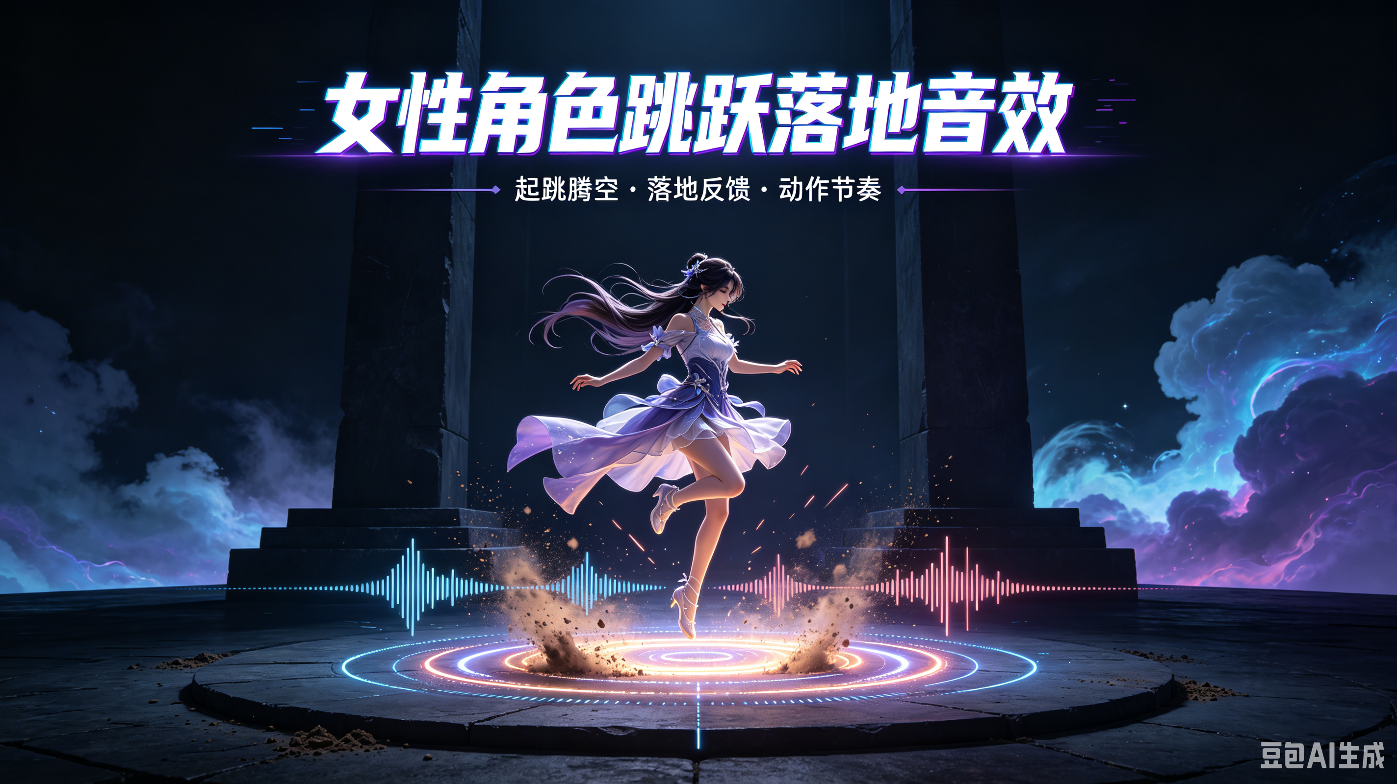 女性角色跳跃落地音效