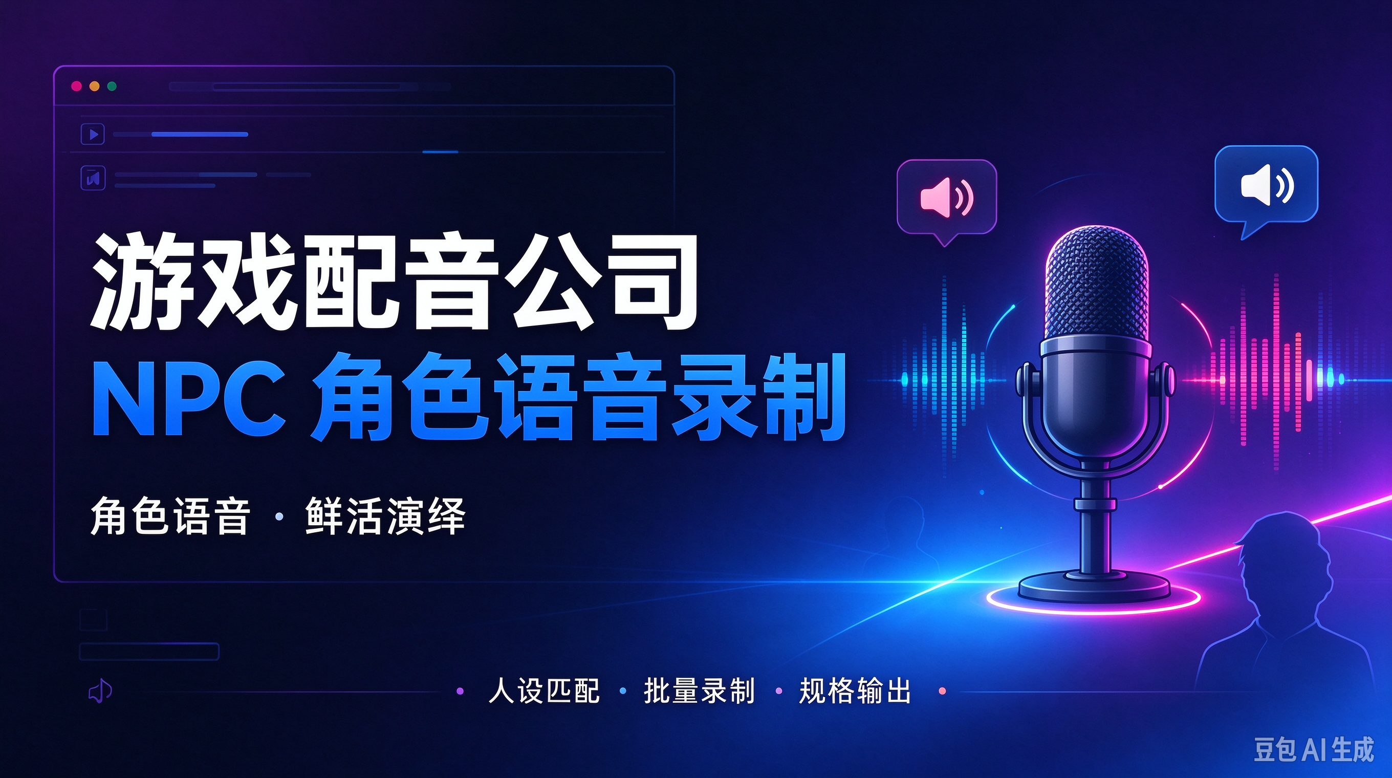 游戏配音公司 NPC 角色语音录制
