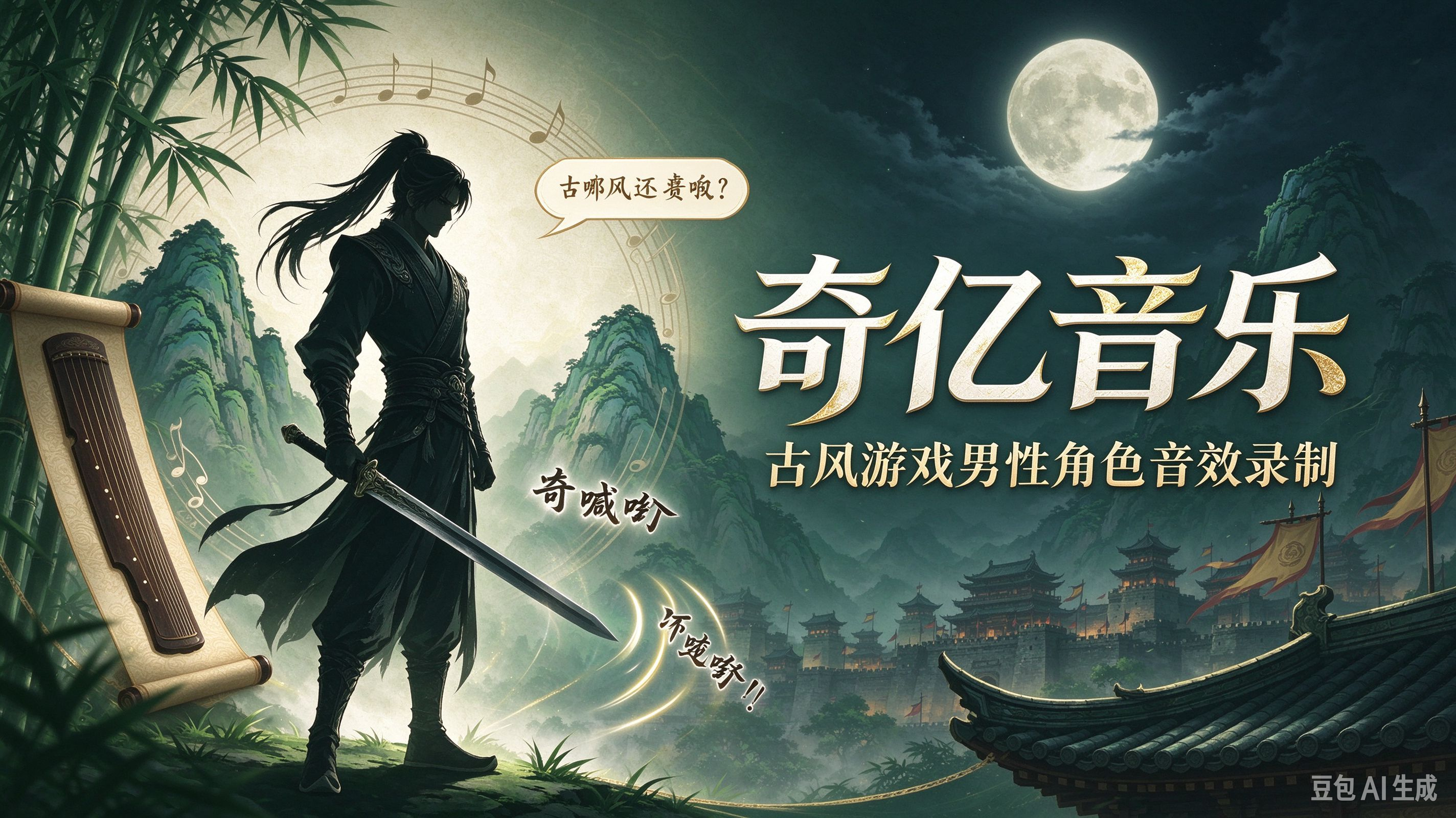 古风游戏男性角色音效录制